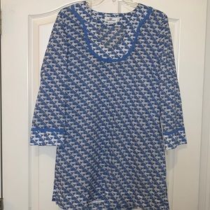 Womens Vineyeard Vine Long Whale Blouse M